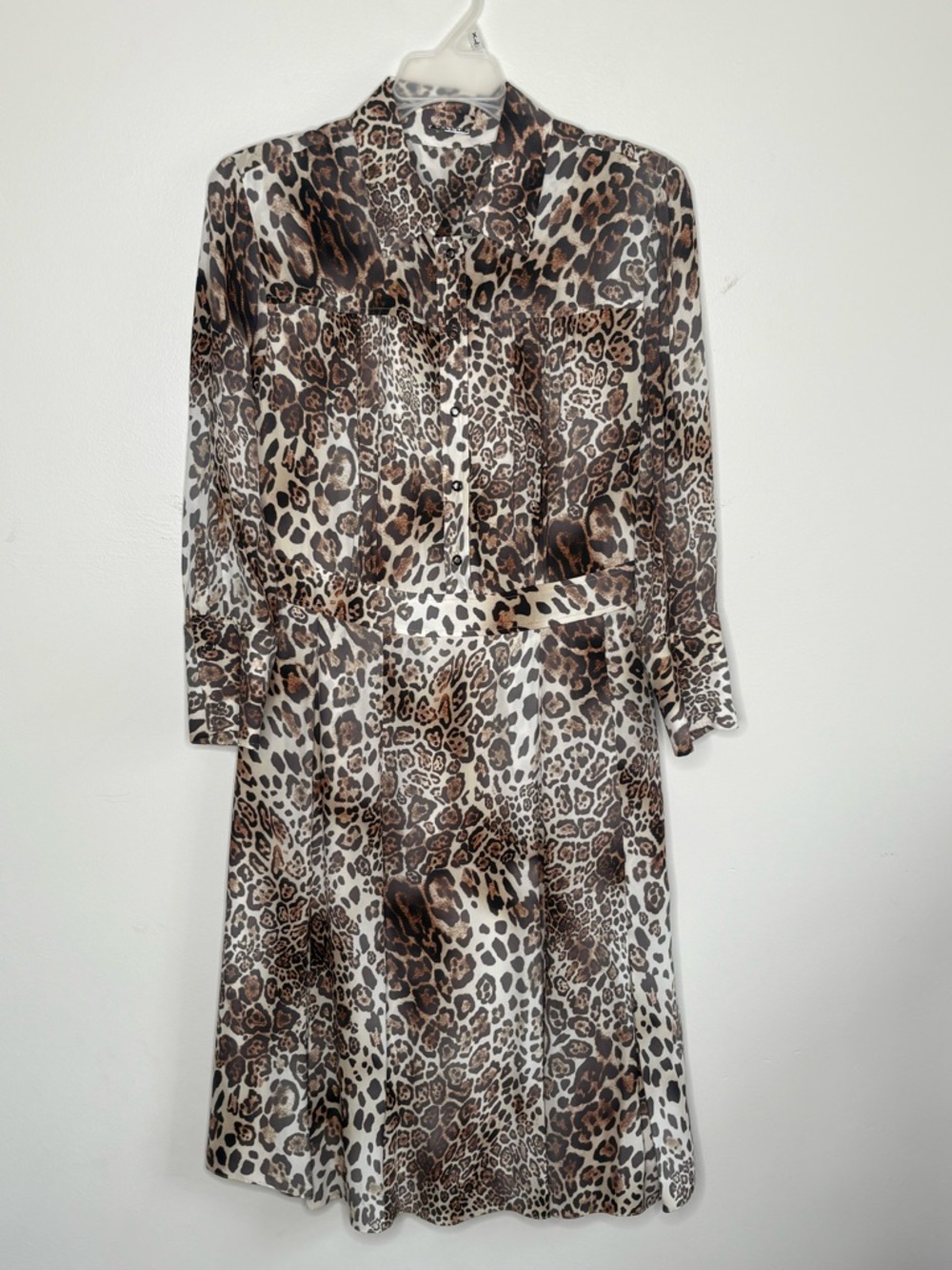 Elie Tahari Animal Wildcat Print Shirt Dress Fit and Flare